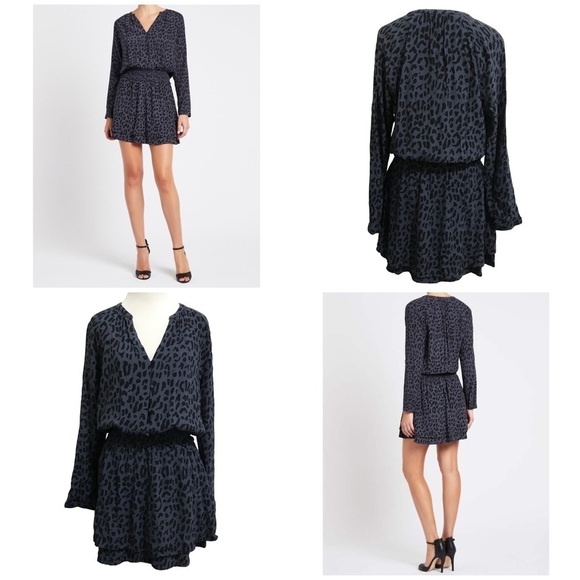 Rails Jasmine Azure Leopard Dress Size Medium *AS IS* - Picture 1 of 12